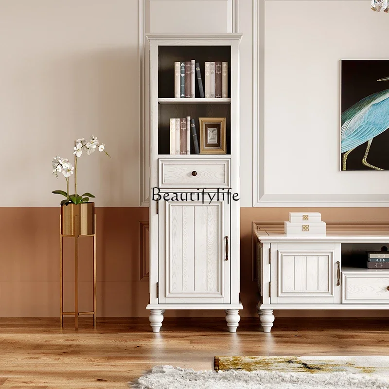 

LD6American solid wood TV side cabinet, living room side cabinet, high cabinet