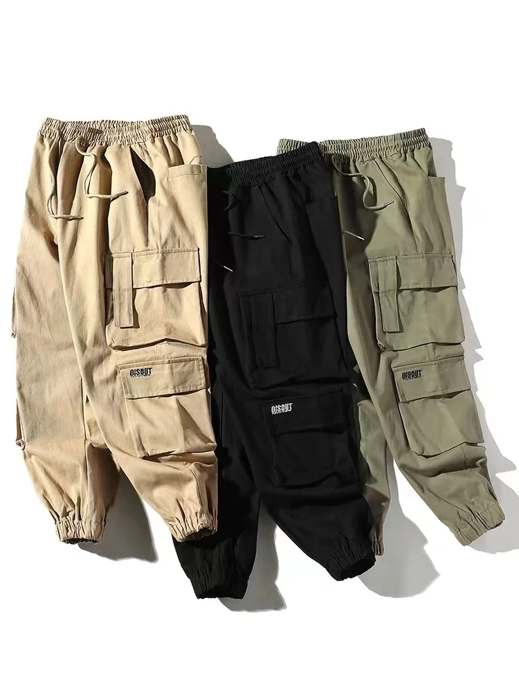 Versatile three-dimensional plush men's sanitary pants, fashionable and trendy micro tapered casual pants, loose and solid color