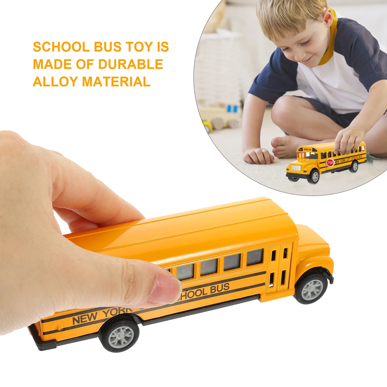 Juguetes autobús escolar modelo niño 13X45X4CM coche extraíble amarillo accionado por fricción niño