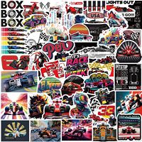 50Pcs F1 Formula One Cool Speed Racing Stickers Cars Motorcycles Bicycles Suitcases Water Bottles DIY Waterproof Stickers