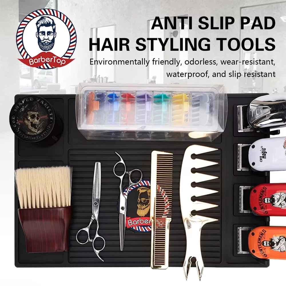 

Силиконовый парикмахерский магнитный поднос, парикмахерский противоскользящий коврик для хранения, нескользящая термостойкая подушка для салонного стола