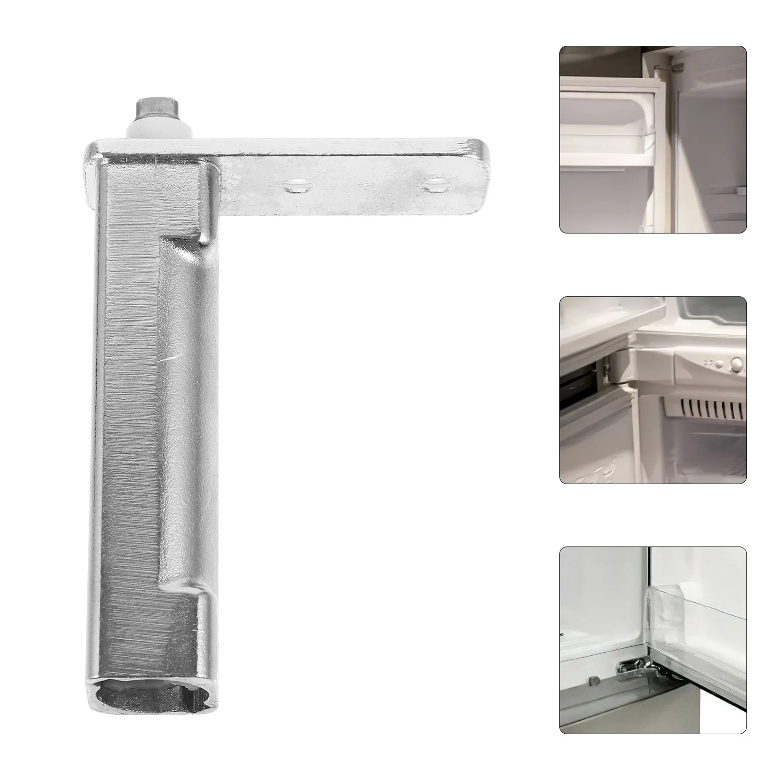 

Automatic Freezer Door Hinge Small Refrigerator for Room Fridge Parts Latch Silver Stainless Steel Accessories