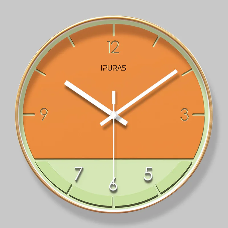 2025 New 10/12/14-inch Stylish Color Block Simple Modern Wall Clock Home Decoration Mute Bedroom Nordic Quartz Clock Watch
