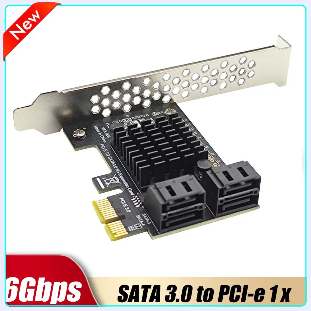 

PCI-E GEN3 to SATA3.0 4-портовая плата расширения 6 Гбит/с ASM1064 Контроллер Светодиодный индикатор состояния Поддержка горячей замены для небольшого шасси 2U