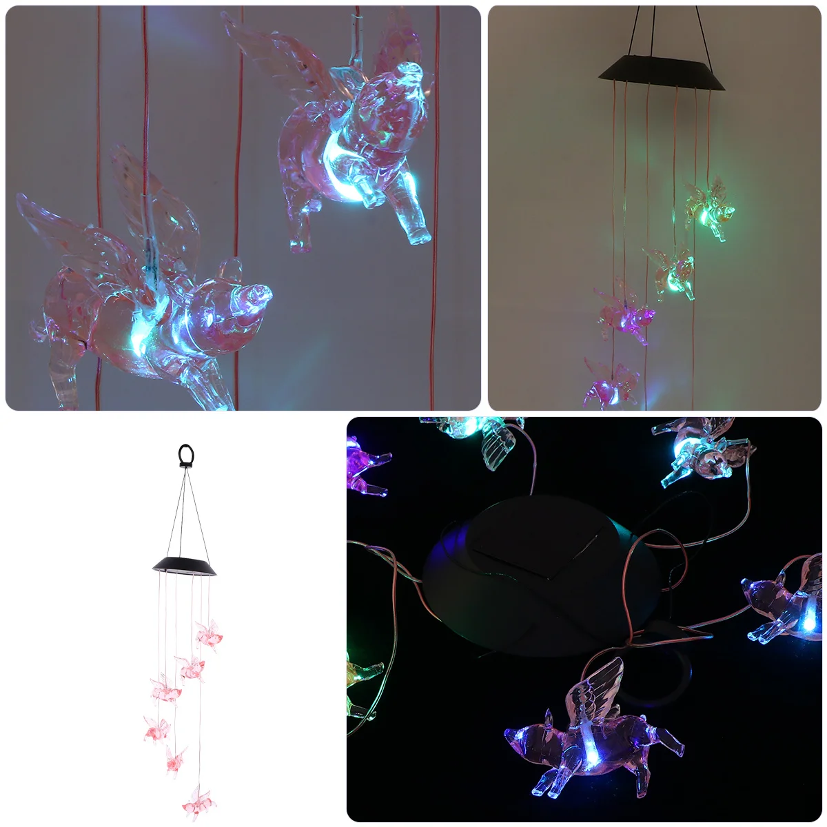 1pc 太陽光発電風鈴ライト LED ランプ庭庭パティオ寝室装飾家の装飾風鈴ライト
