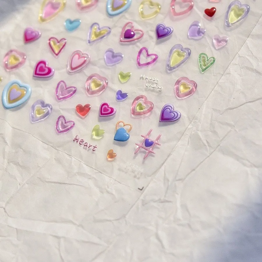 1 قطعة هلام الحب الملونة مسمار الفن ملصق تنقش ثلاثي الأبعاد ملصق مسمار الفن دبوس الشعر جراب هاتف Diy بها بنفسك ملحقات للتزيين