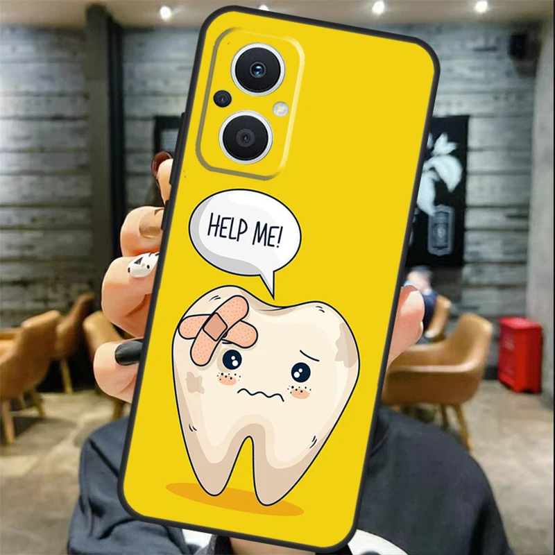 Cartoon Dentist Dental Teeth Phone Case For OPPO Reno 8 Lite 7 6 5 4 3 8T 2Z 5Z 4Z Find X5 Lite X3 X2 Neo X6 Pro Cover