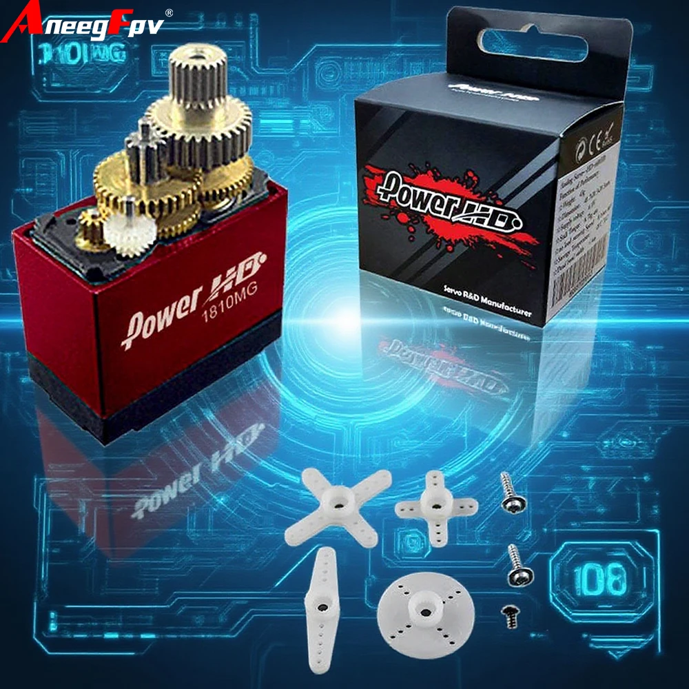 Микроцифровой сервопривод Power HD-1810MG с алюминием для вертолета Flybarless 450, вес 1,8 г/3,9 кг