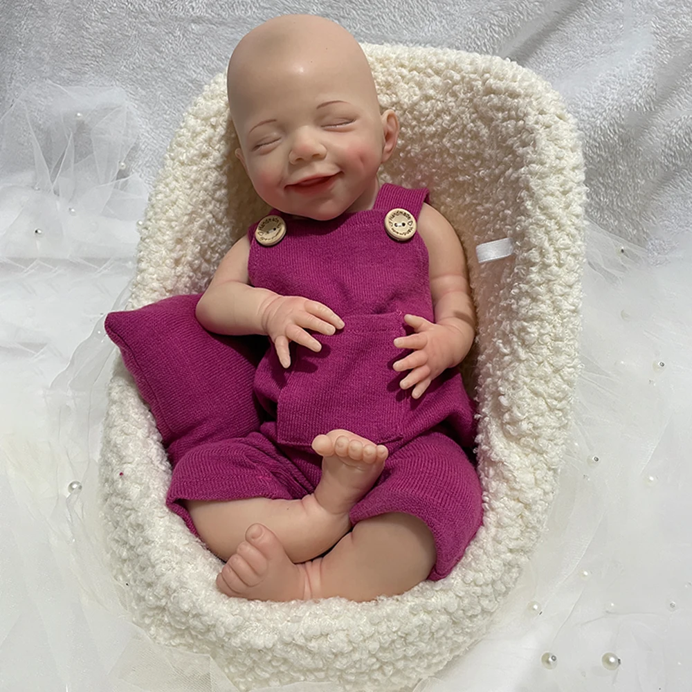 High-Simulation Full Body Silicone Newborn Baby Doll 18” April 3D Skin Realistic Flexible Reborn Girl Kids Toy Accompany Parents