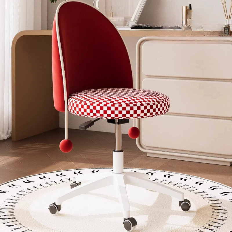 

Adjustable Swivel Vanity Stool Mobile Makeup Chair for Bedroom Designer Dressing Table Seat Premium Home Furniture for Girls