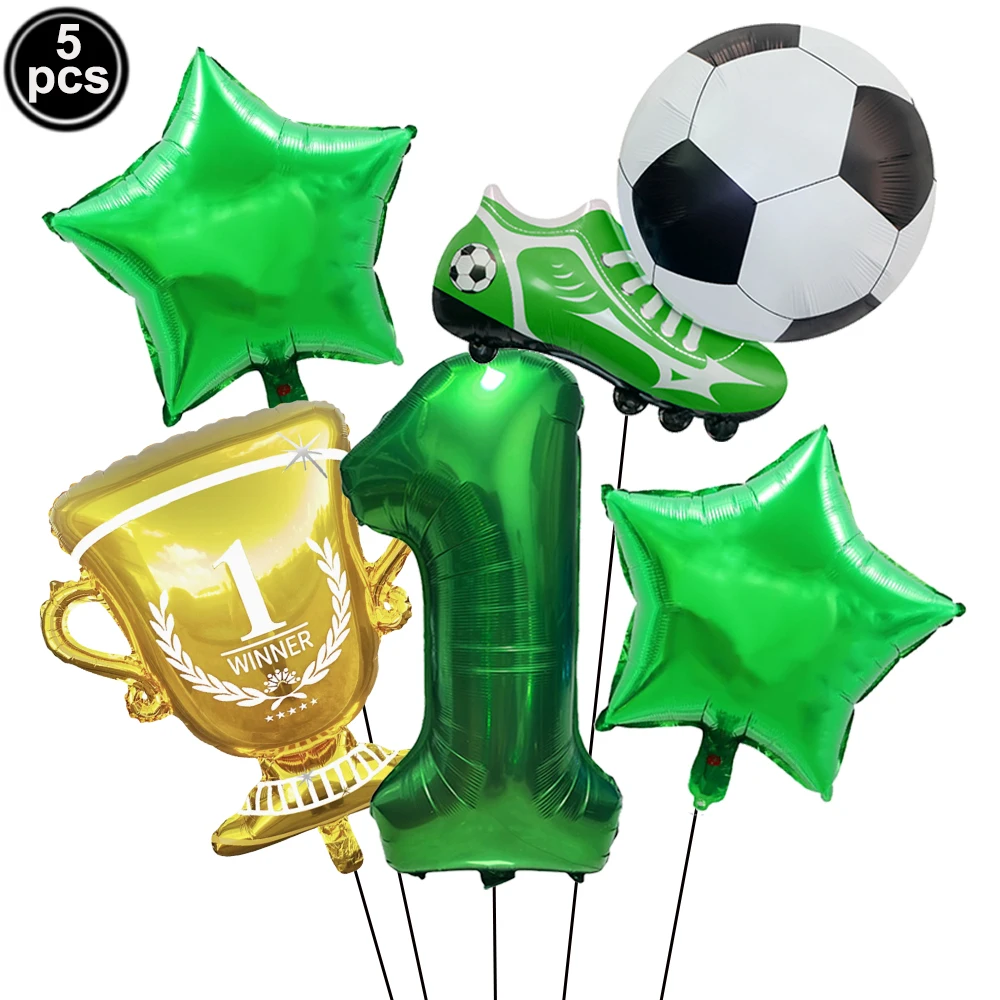 Fußball Party Dekoration Luftballons Stehende Fußball Folienballons Fußball Turnschuhe Trophäe Sterne Folienballons Sport Thema Dekore – Detail 2