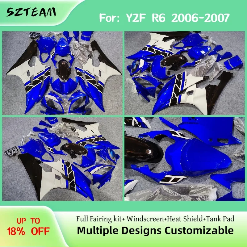 

Fairing Set YZFR6 2006 2007 Motorcycle Injection Mold New ABS Fairings Kit Fit for Yamaha YZF R6 06 07