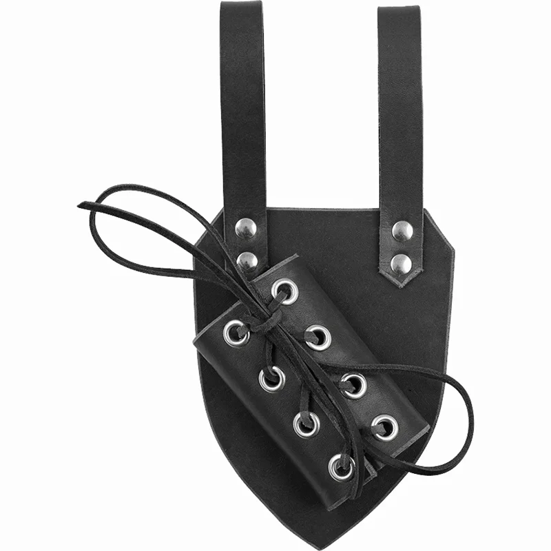 Medieval PU Leather Laced Sword Sheath Frog Katana Holder Viking Knight Samurai Larp Props Axe Hammer Scabbard Hanger For Rapier