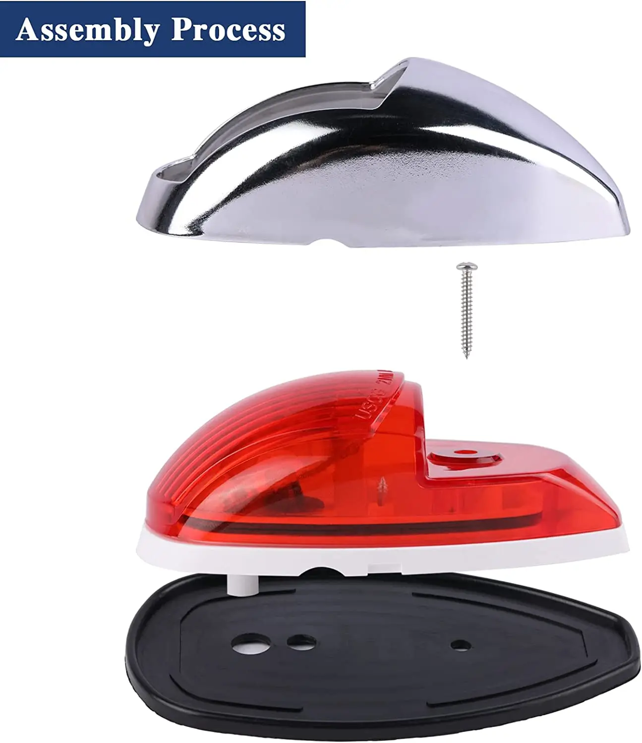 Boat Navigation Lights Red and Green LED Marine Vertical Mount 10-30 Volt USCG 2 NM 1 Pair ( Vacuum Electroplate Silver)