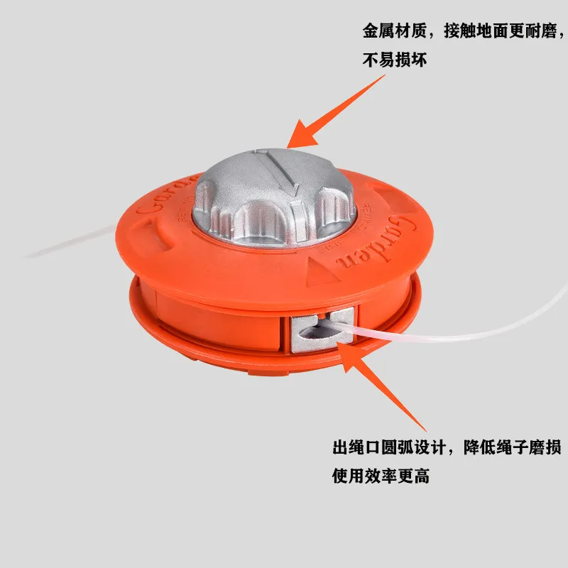 Universal Weed Trimmer Head - Replacement Brush Cutter Head with Durable String for Easy No-Tool Change