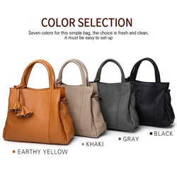 Fashionable Genuine Leather Handbag for Women Large Capacity Multi-purpose Crossbody Bag Spacious Purse Stylish Accessory