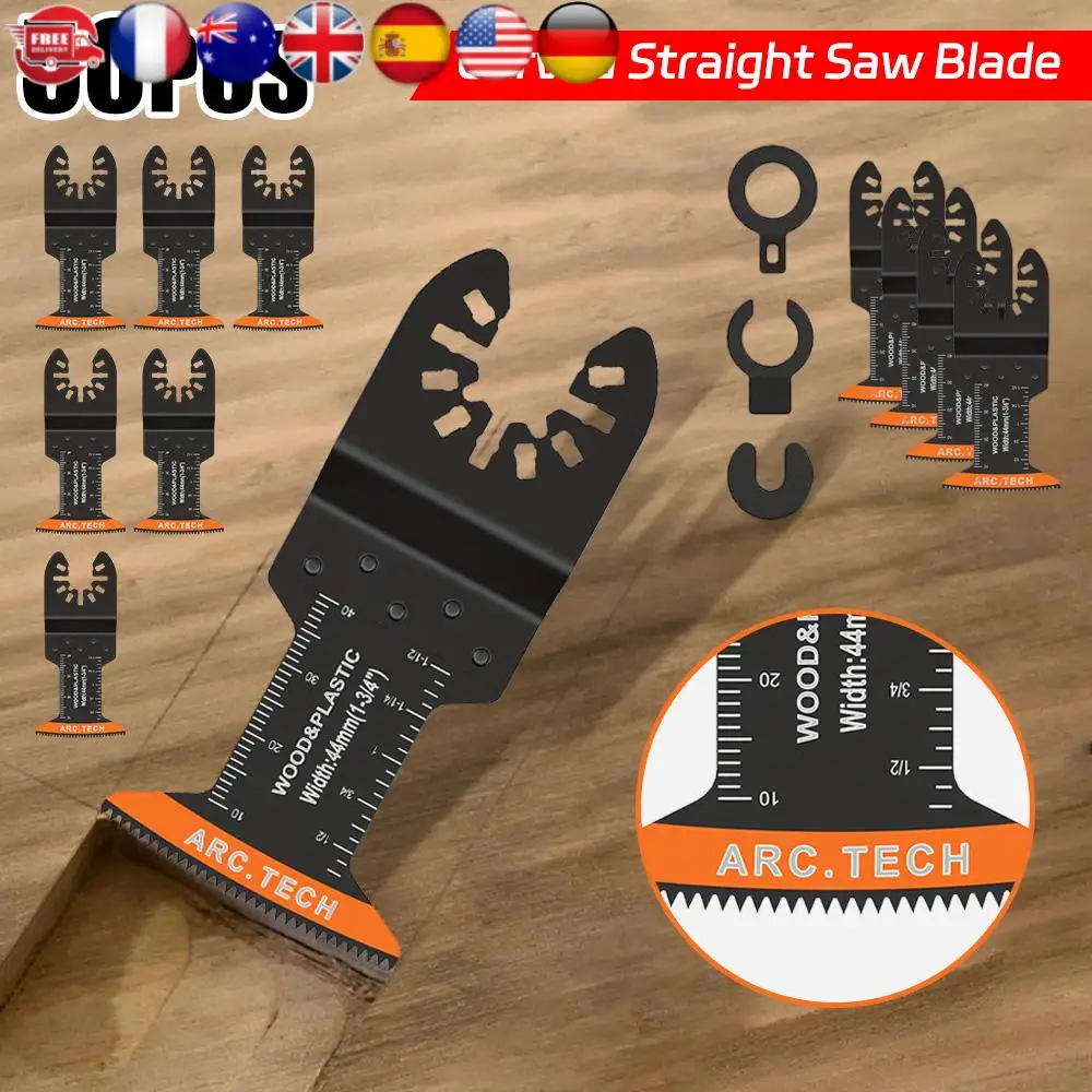 

50 шт., биметаллические осциллирующие пилы, износостойкие многофункциональные лезвия из углеродистой стали для дерева, металла, гипсокартона, набор режущих инструментов из ПВХ ﻿