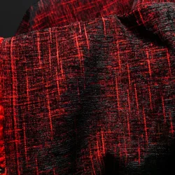 Red Velvet Fabric Dark Patterned Texture Creative Thick Clothing Windbreaker Cloth Apparel Diy Sewing Meters Material
