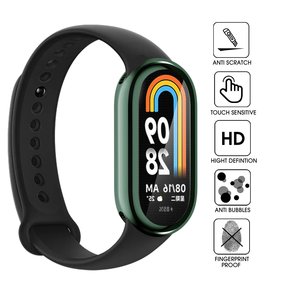 Coque souple en TPU pour Xiaomi Mi Band 8, housse de protection complète, cadre pare-chocs, bande de protection, accessoires