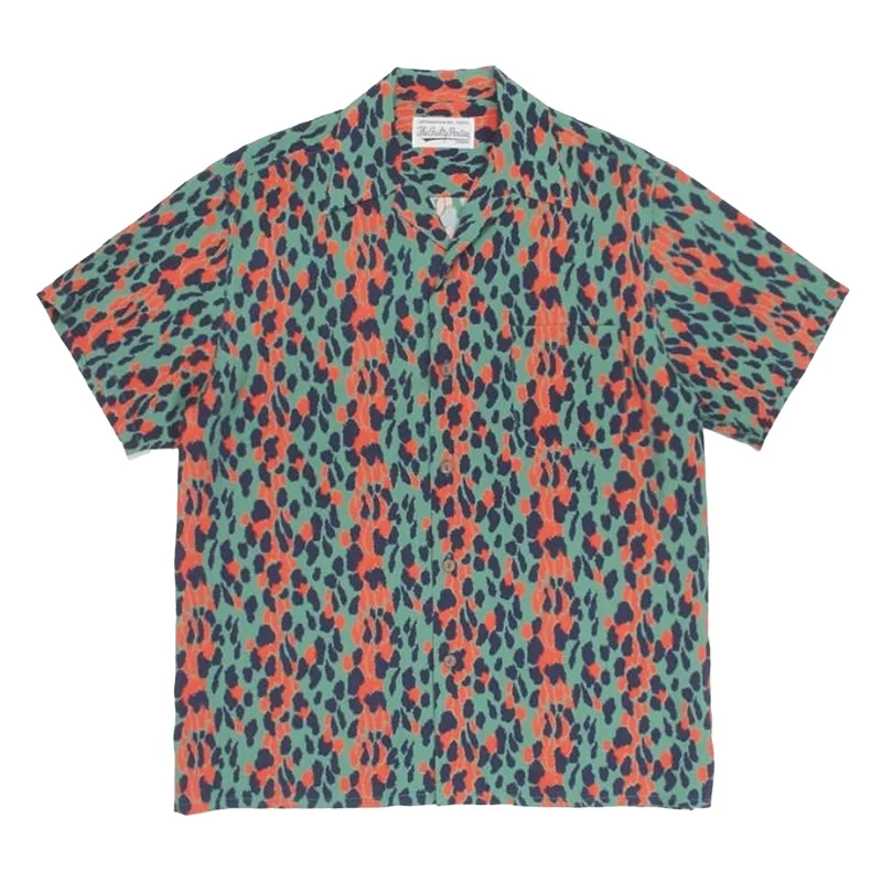 Camicia di marca da donna da uomo di moda camicia a maniche corte Hawaii con stampa serpente di alta qualità con stampa completa