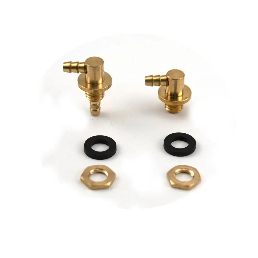 1Pair 2.5*3.5MM Transparent Fuel Tank Metal Accessories Oil Inlet Outlet Nozzle Kit Replacement Part for RC Aircraft