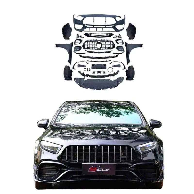 

A45 Wide Body Kit for W177 A180 A250 A35 Facelift Wide A45 Front Bumper Grille Fender 2019-2023