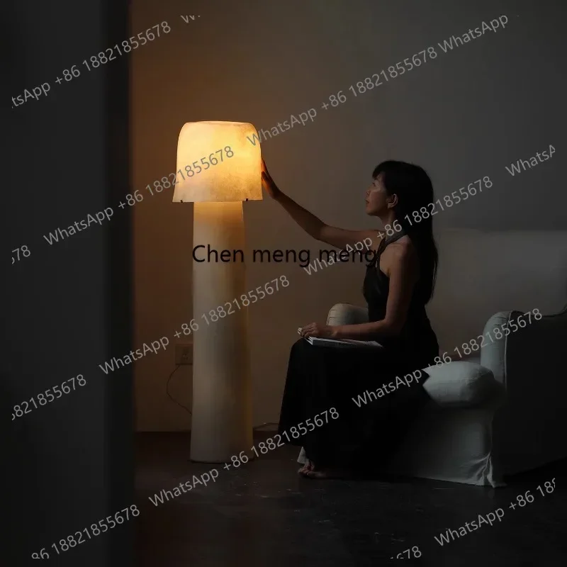 Q181 Wabi Sand antique floor lamp bedroom bedside translucent fiberglass light luxury