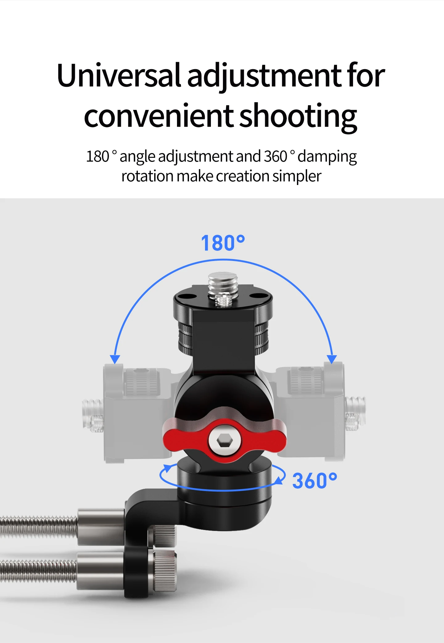 1/4 Schraube Fahrrad Vorbau Kamera Halterung Verstellbare Halterung für GoPro 13 DJI OSMO 360 Action Pocket3 Insta360 Fahrrad Lenker Ständer – Detail 31