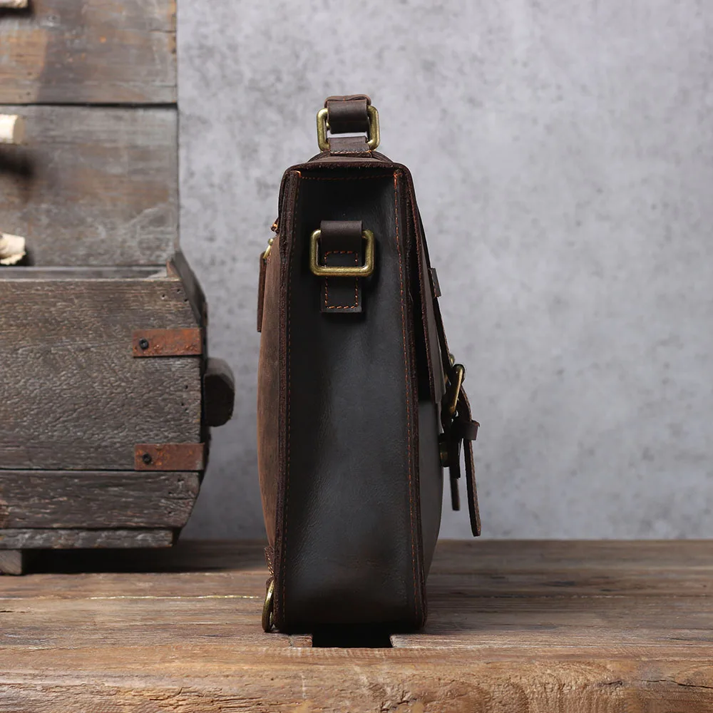 S.WORKER Echtleder-Aktentasche für Herren | Vintage Büro-Handtasche Laptop-Tasche – Detail 8