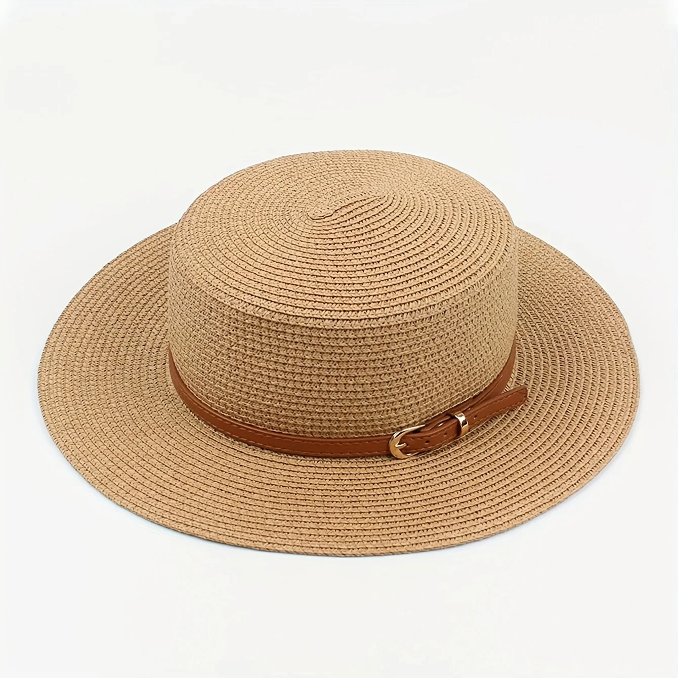Women'S Wide Brim Sun Hat, Lightweight Flat Hat with Drawstring, Faux Fur, Solid Color, for All Seasons, Beach Accessories image 3
