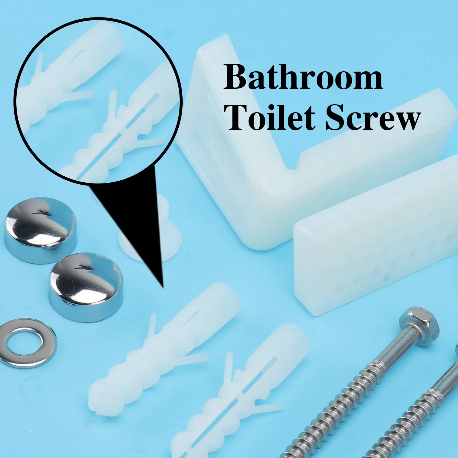 

1Set Toilet Accessories Fixing Screws Sturdy Trustworthy Tool Multiple Jobs Practical Design Toilet Screw Fixing Accessories