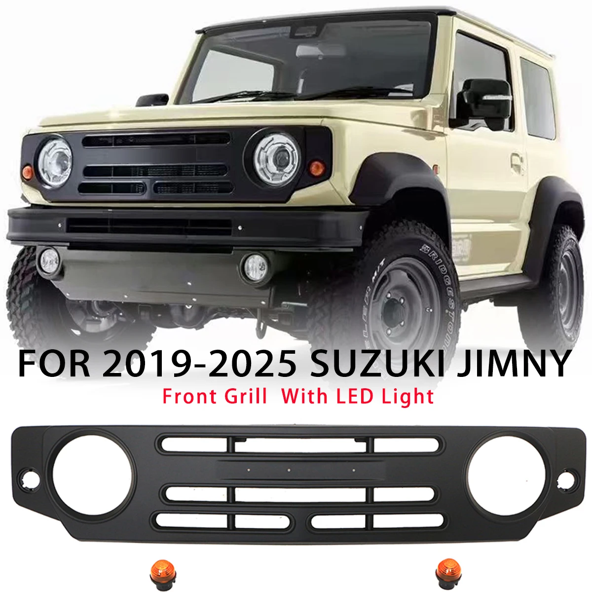 

Front Bumper Grille For 2019-2025 SUZUKI JIMNUY Black Grill