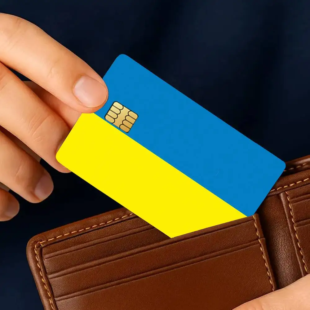 Nation Ukraine Credit Card 4PCS Anti-scratch Waterproof  Stickers for Bank Debit Decorative Protection