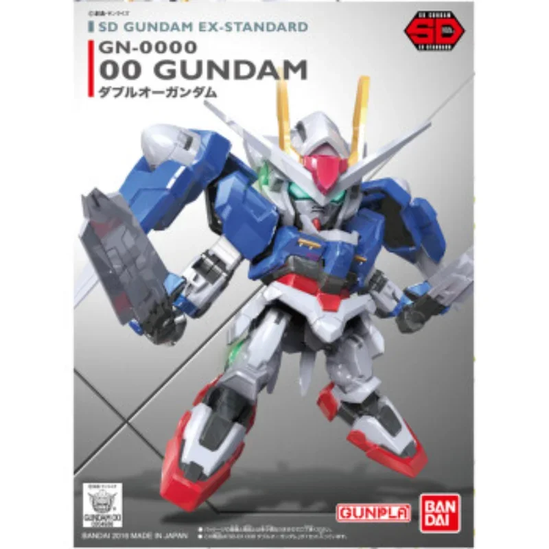 BANDAI Anime SD BB GN-0000 EX-STANDARD OO Gundam New Mobile Report Assembly Plastic Model Kit Action Toys Figures Gift