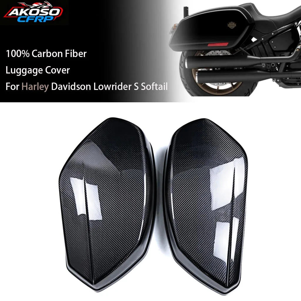 

For Harley Davidson lowrider S 2022-2025 Softail Carbon Fiber Side Luggage Cover Panels Motorcycle Accessories Guard Fairing Kit