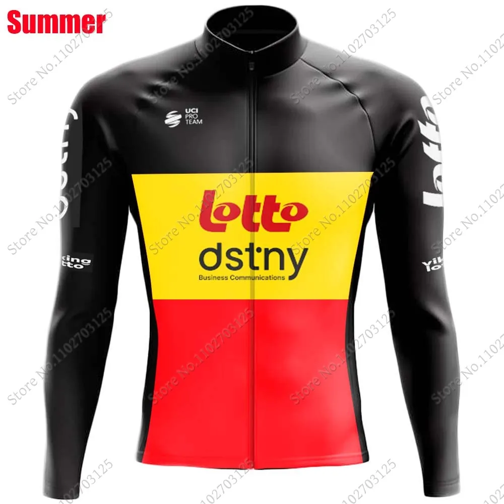 Lotto Dstny 2024 Cycling Jersey Set Belgium Long Sleeve Summer Clothing Road Pants Bib Bike Suit MTB Maillot Ropa