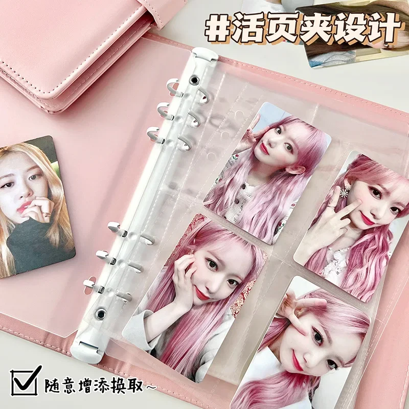 A5 Photo Card Binder Cards Collect Book Kpop Card Binder Album Binder Photocard Holder Button Photo Albums Album for Photograph