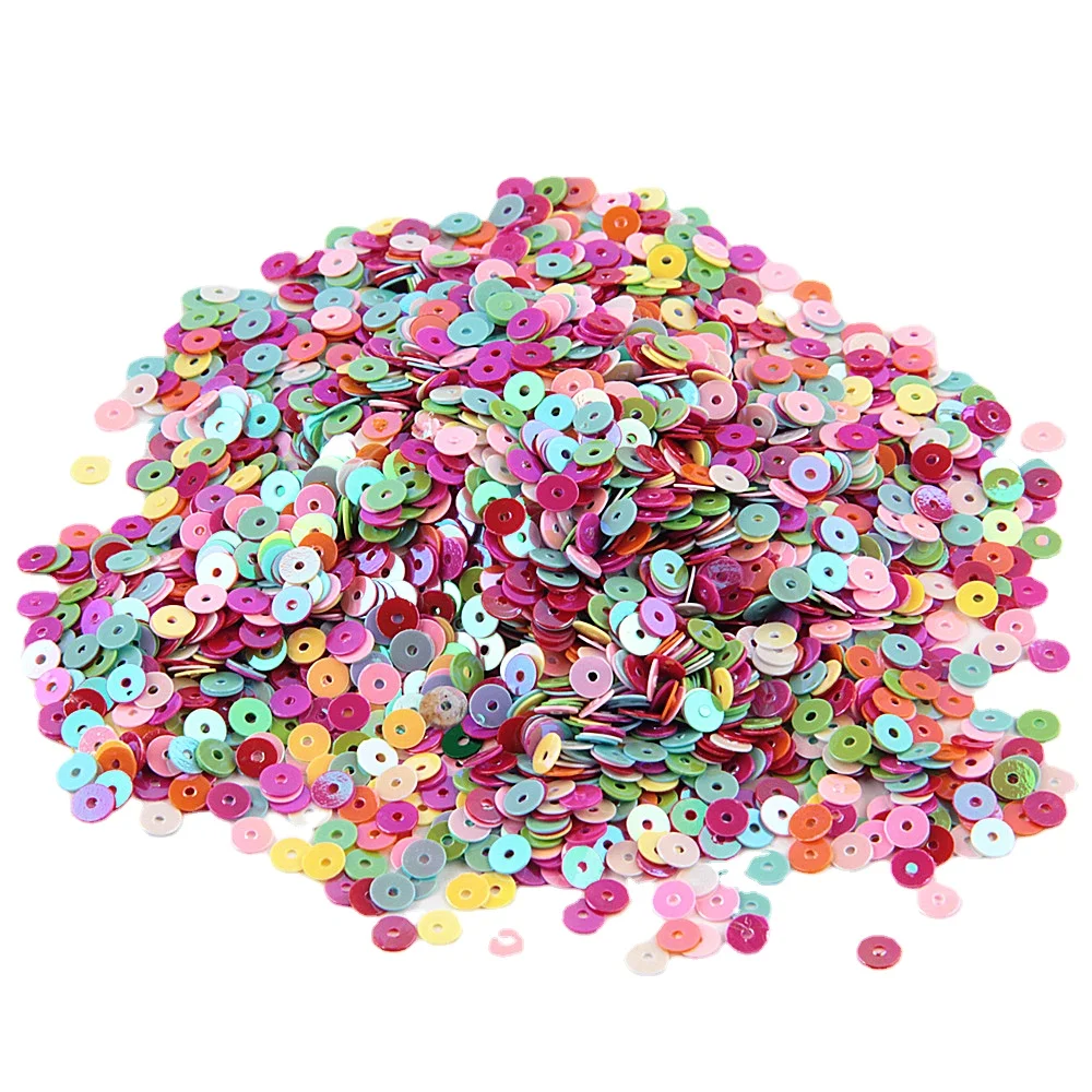 4mm Sequins Flat Round PVC Loose Paillettes Sequin With A Small Middle Hole For Wedding Craft Sewing Accessories 2000pcs(10g)