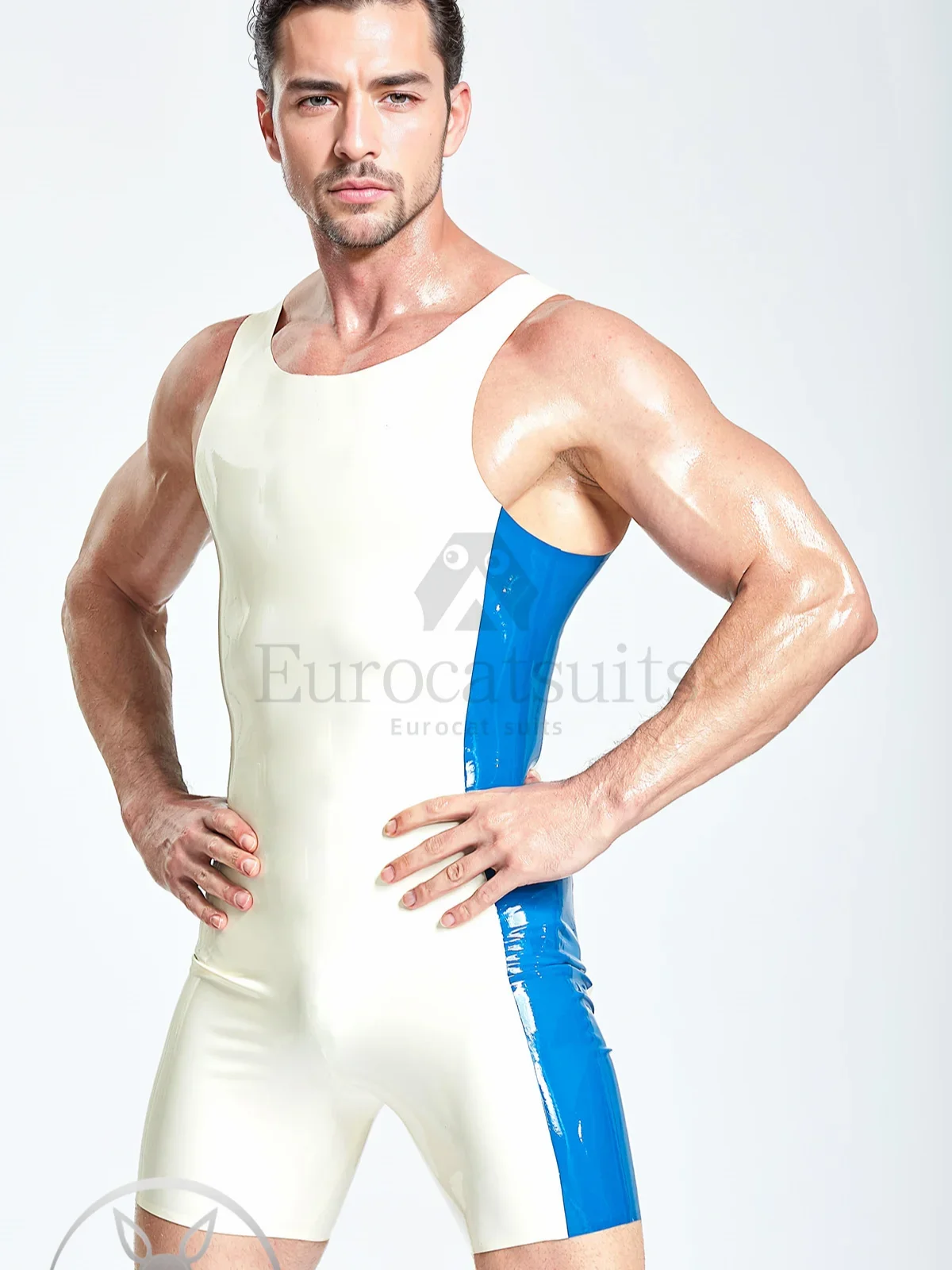 latex catsuits men eurocat suits  latex leotard rubber fetish customised  clubwear cosplay  Male Tank Top Gym Suit