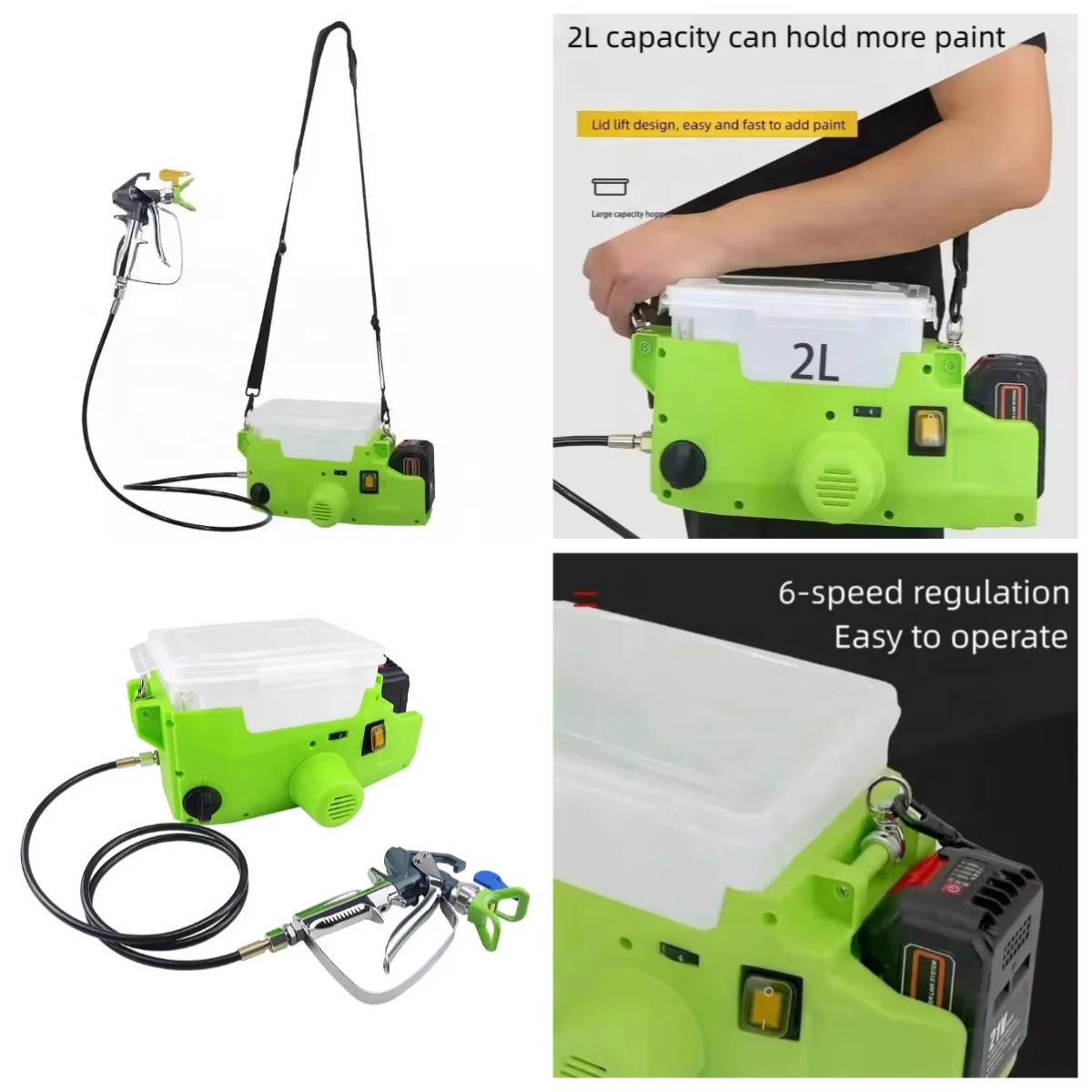 

2025 1.7L Airless Paint Sprayer Back Strap Machine Portable Electric Spray High Power Paint Airbrush Lithium Batte