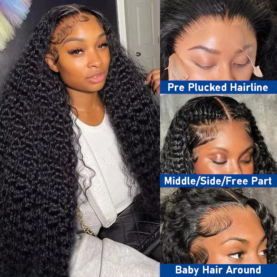 32 Polegada onda profunda perucas frontais do laço preplucked transparente 13x4 hd frente do laço peruca de cabelo humano afro kinky encaracolado perucas de cabelo humano