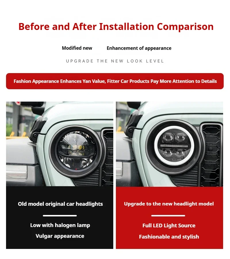 FT Car Lights forJeep Wrangler JL JT JK Headlights 2018-2024 LED Projetor Headlamp Daytime Running Light Automotive Accessories