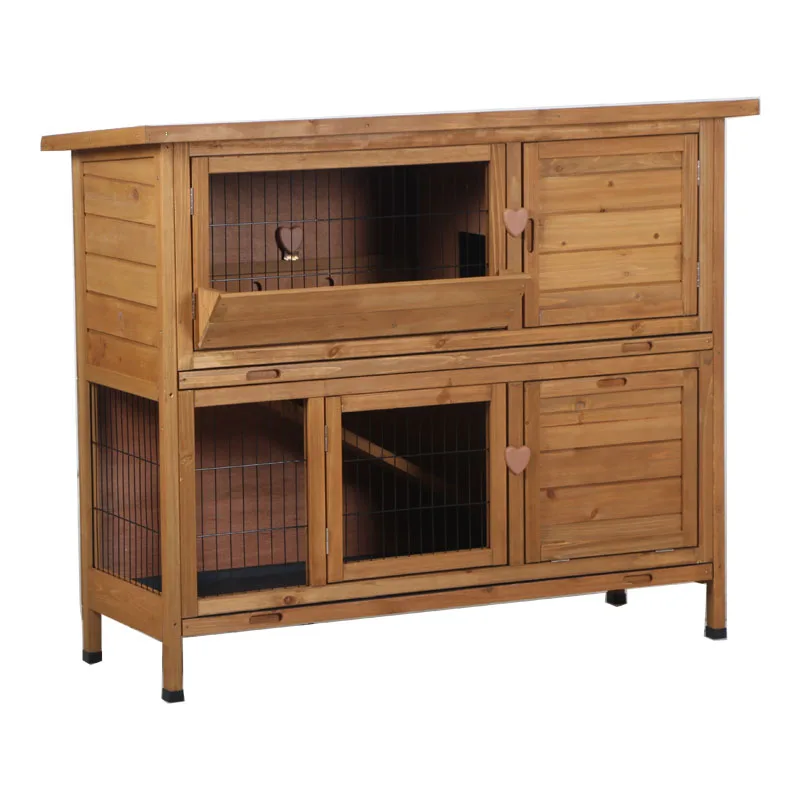 

Wood Pet Cage House Indoor Outdoor Wooden Rabbit Hutch Wooden Bunny Cage For Small Animals