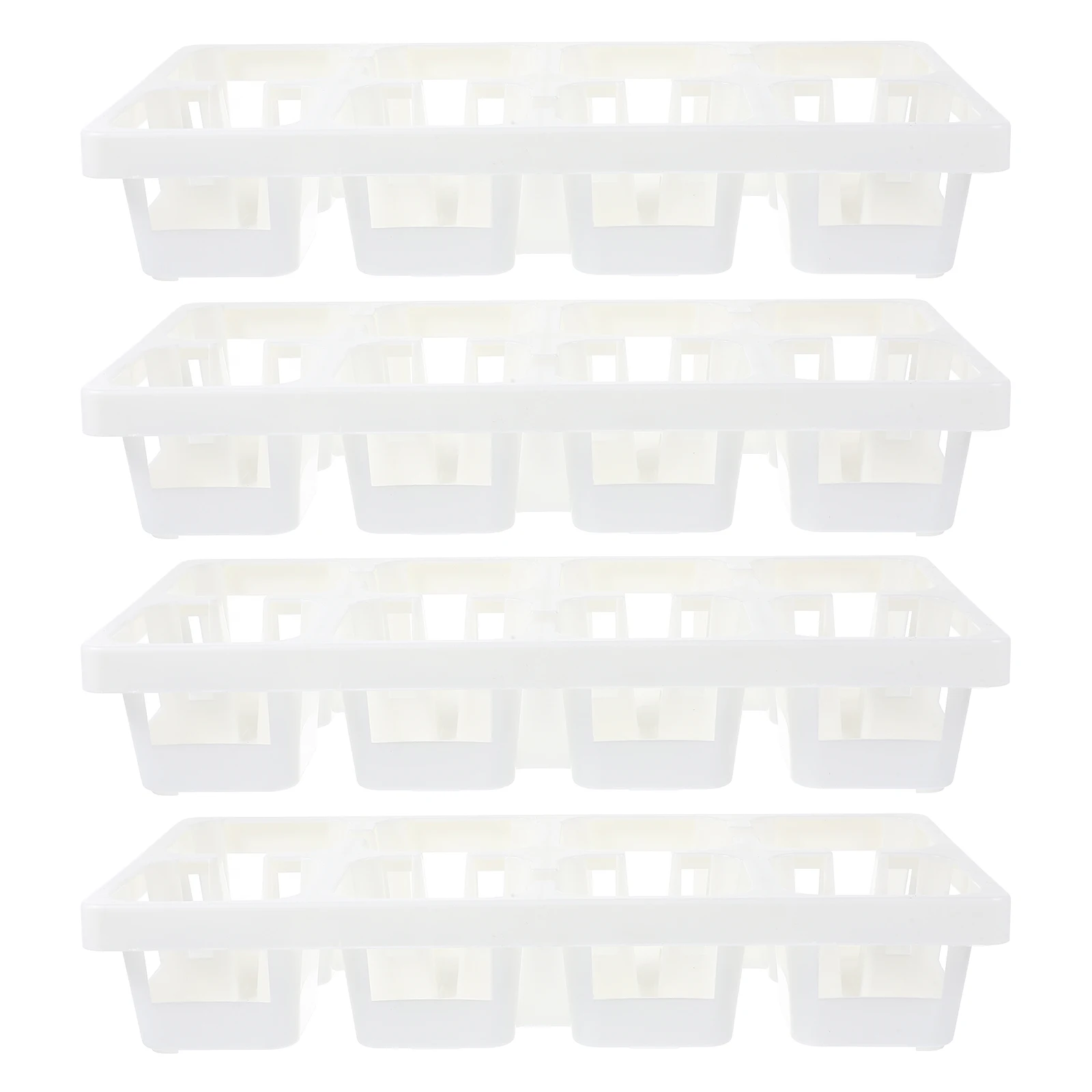 

4 Pcs Succulent Flower Pot Tray Extra Thick Gardening Nursery Boxes Storage Racks Pp Grow Plug Trays Hole Starter