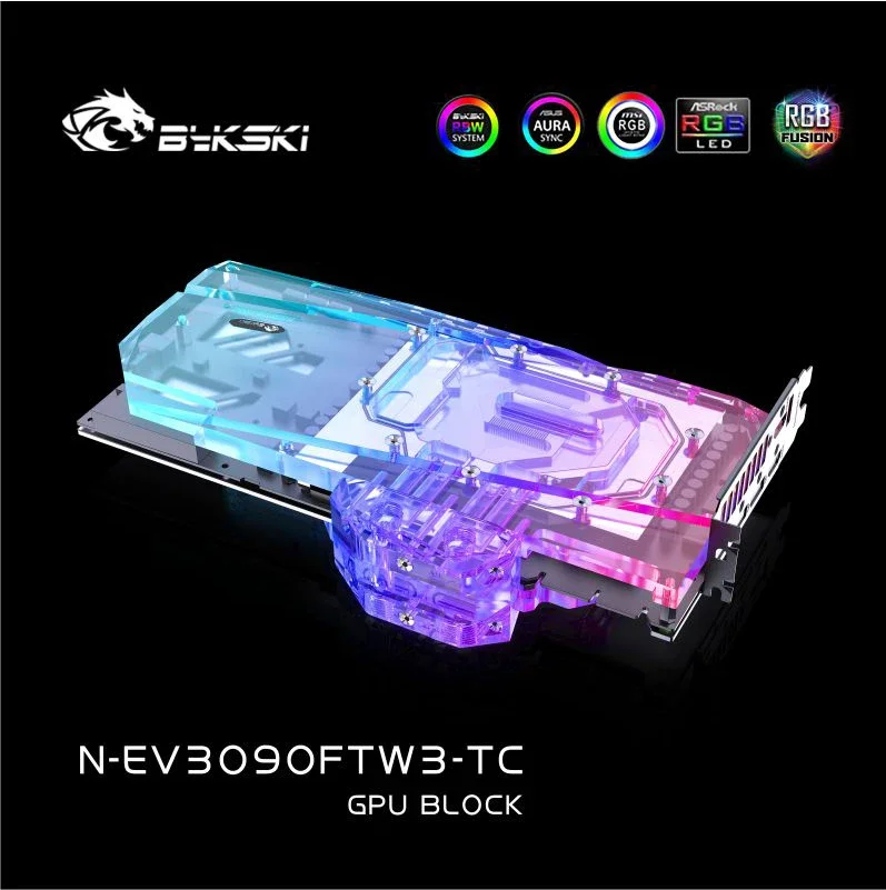 Imagem -05 - Bykski Bloco de Água para Evga Rtx3090 3080 Ftw3 Ultra Gaming Gpu Cartão Radiador Cobre Backplate Ativo Rgb Sync N-ev3090ftw3-tc