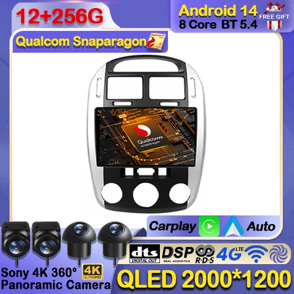 

Android 14 Wireless Carplay Auto For Kia Cerato 2004 2005 2006 2007 2008 Car Radio Multimedia Video Player 4G LTE 5G WIFI QLED