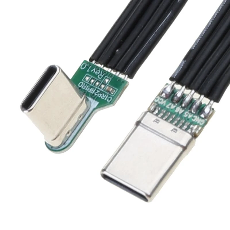 60W 90 Degree USB C Male to USB C Female Cable Fast Charging Cable 480Mbps