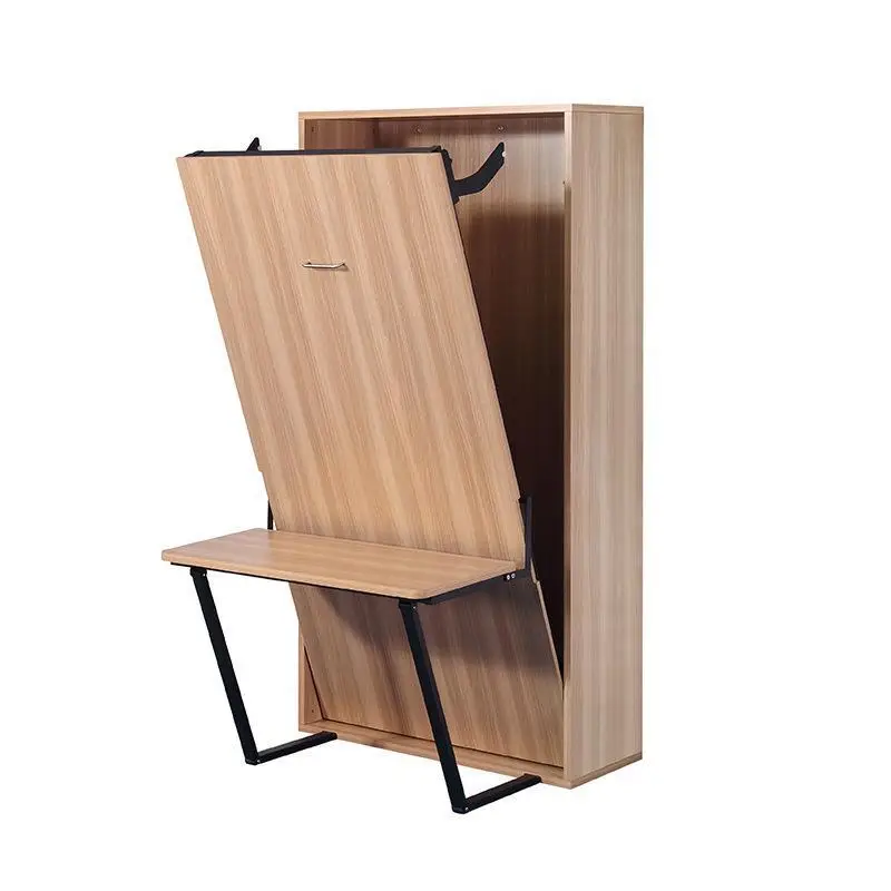 

Small apartment household with book table wall bed foldable multi-functional wall-mounted invisible bed