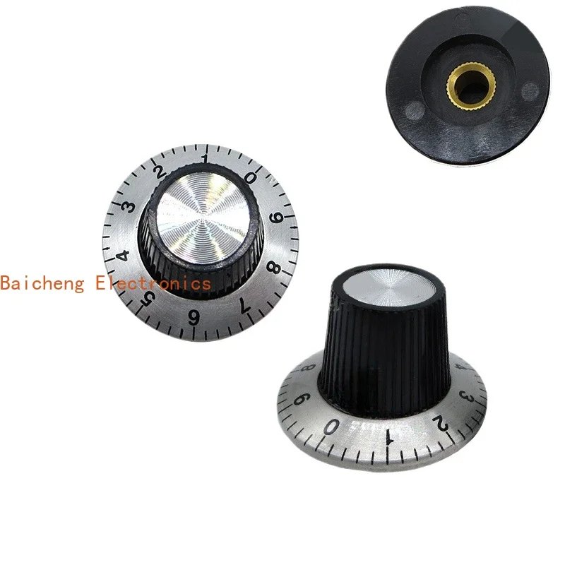 10PCS Knob cap with scale number 29 * 18 C2 lock screw code potentiometer band switch inner hole 6MM