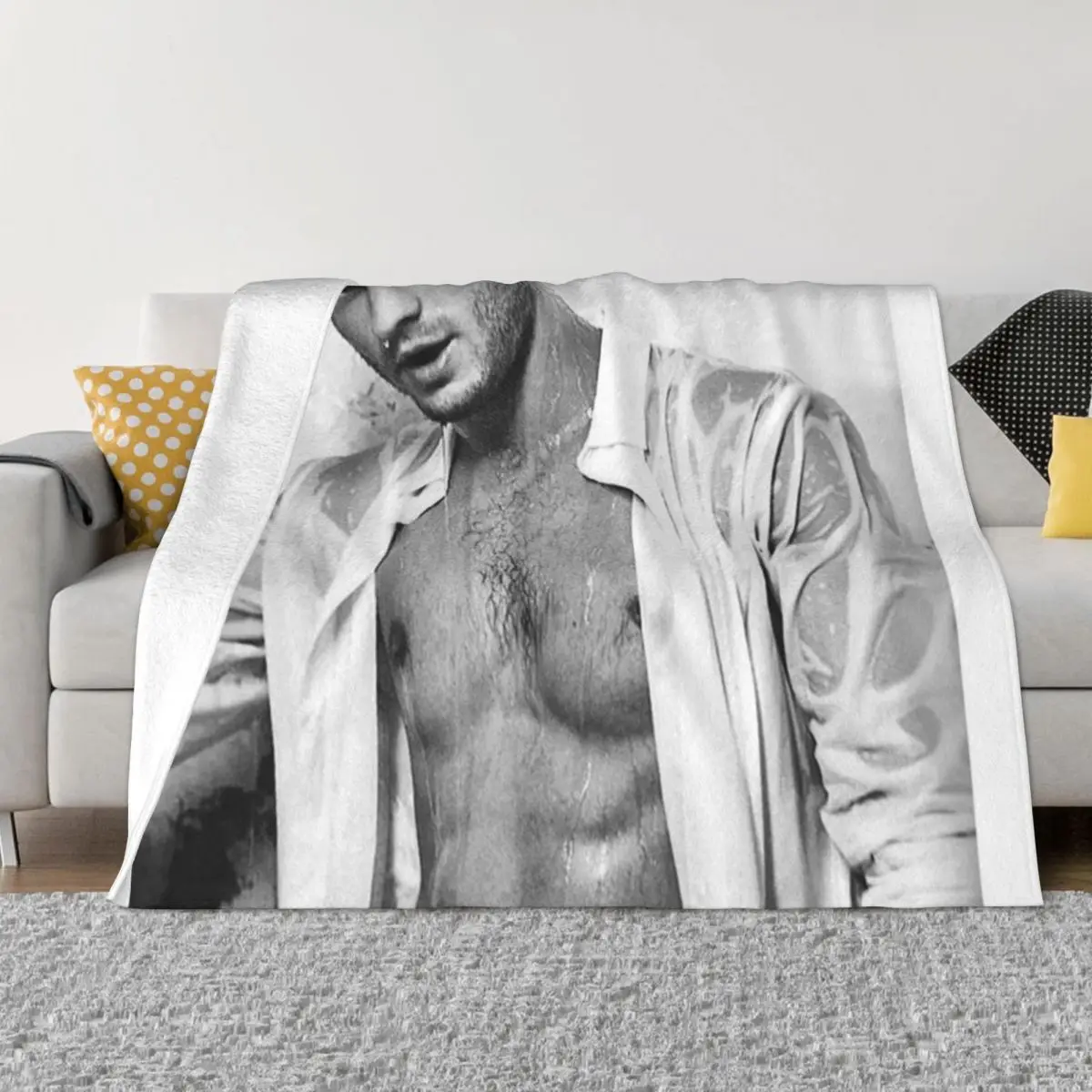 

mr grey abs Throw Blanket Hairy Blankets Cute Blanket sofa bed Bed blanket